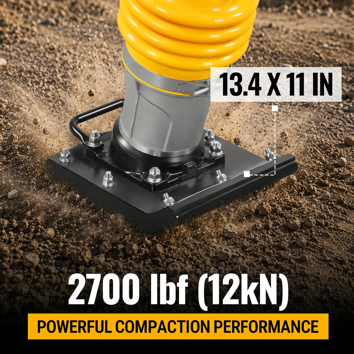 6.5 HP Tamping Rammer with Wheel Kit, 2700 lb Impact Force Jumping Jack Tamper Compactor for Soil, Gravel, Bac - view 5