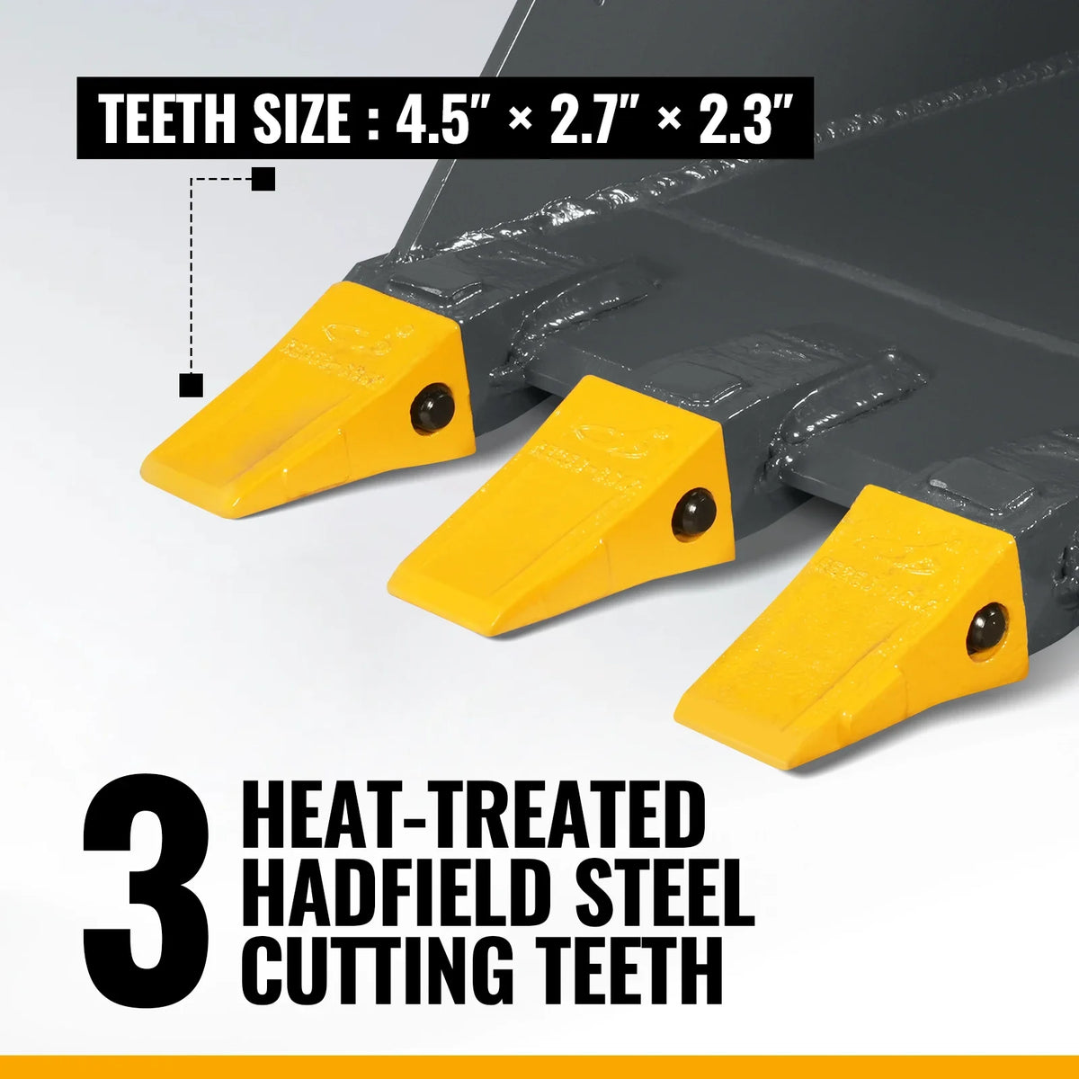 48" Skid Steer Stump Bucket Wrecker with Universal Quick Attach, Bolt-On Cutting Teeth, SBE53 - view 4