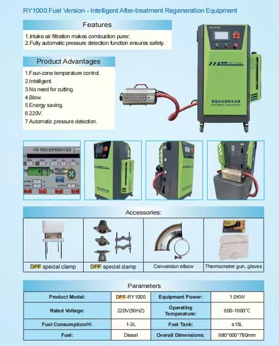 CAEL DPF-RY1000 Machine intelligente de régénération de FAP – diesel, 220 V