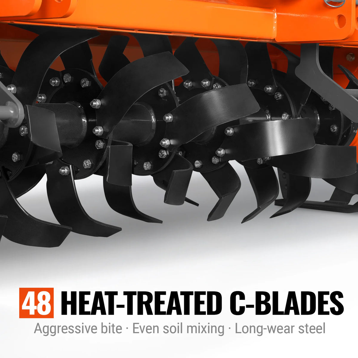 80 in Heavy Duty Rotary Tiller, 3 Point Hitch Cat.2, Gear Drive, PTO Shaft Included with Slip Clutch, 40-80 HP - view 6