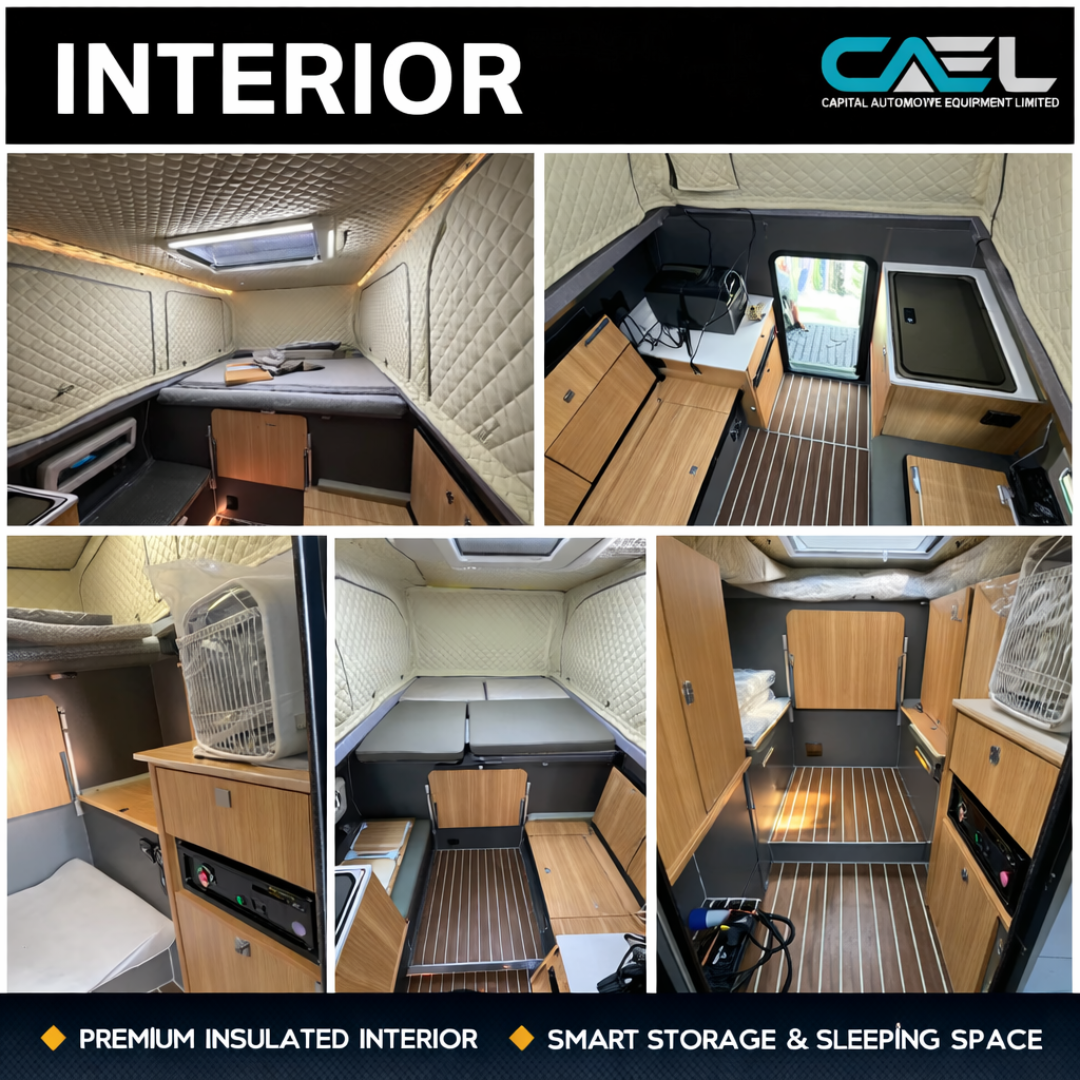 CAEL Camping-car relevable pour pick-up – carrosserie aluminium, levage manuel