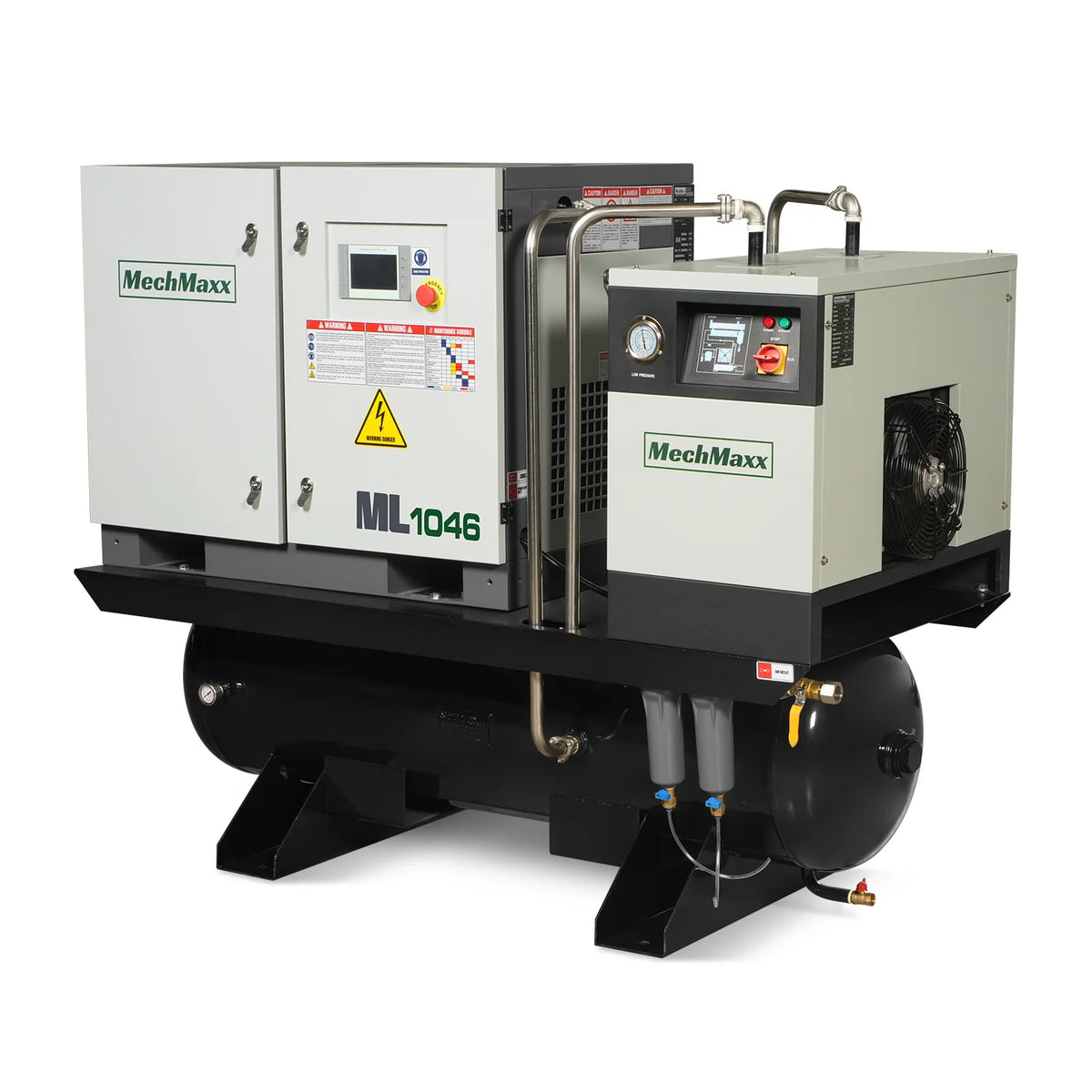 10HP Combined Rotary Screw Air Compressor with Dryer & 66-Gal ASME Tank | 32 CFM, 116 PSI, 460V 3-Phase - Indu - view 19