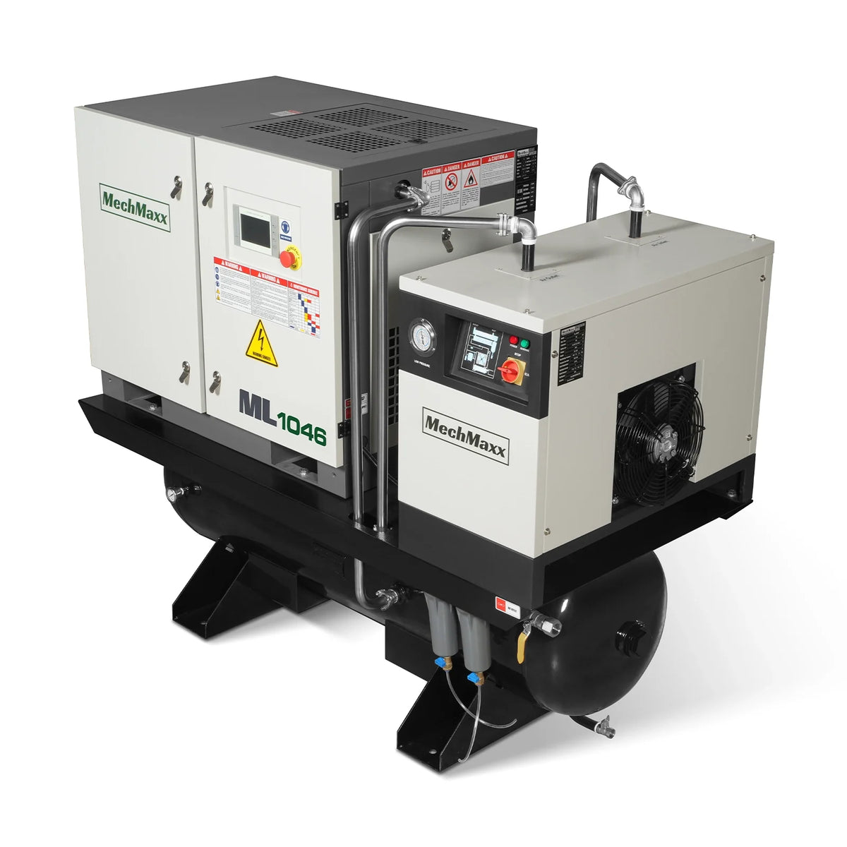 10HP Combined Rotary Screw Air Compressor with Dryer & 66-Gal ASME Tank | 32 CFM, 116 PSI, 460V 3-Phase - Indu - view 4