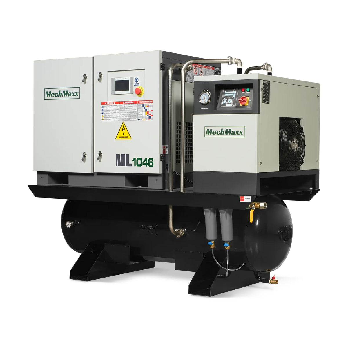 10HP Combined Rotary Screw Air Compressor with Dryer & 66-Gal ASME Tank | 32 CFM, 116 PSI, 460V 3-Phase - Indu - view 13