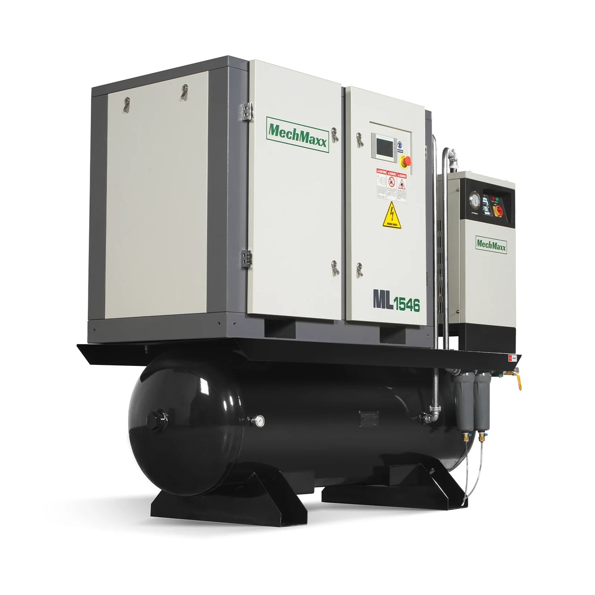 15HP Combined Rotary Screw Air Compressor with Dryer & 105-Gal ASME Tank | 45 CFM, 116 PSI, 460V 3-Phase - Ind - view 16