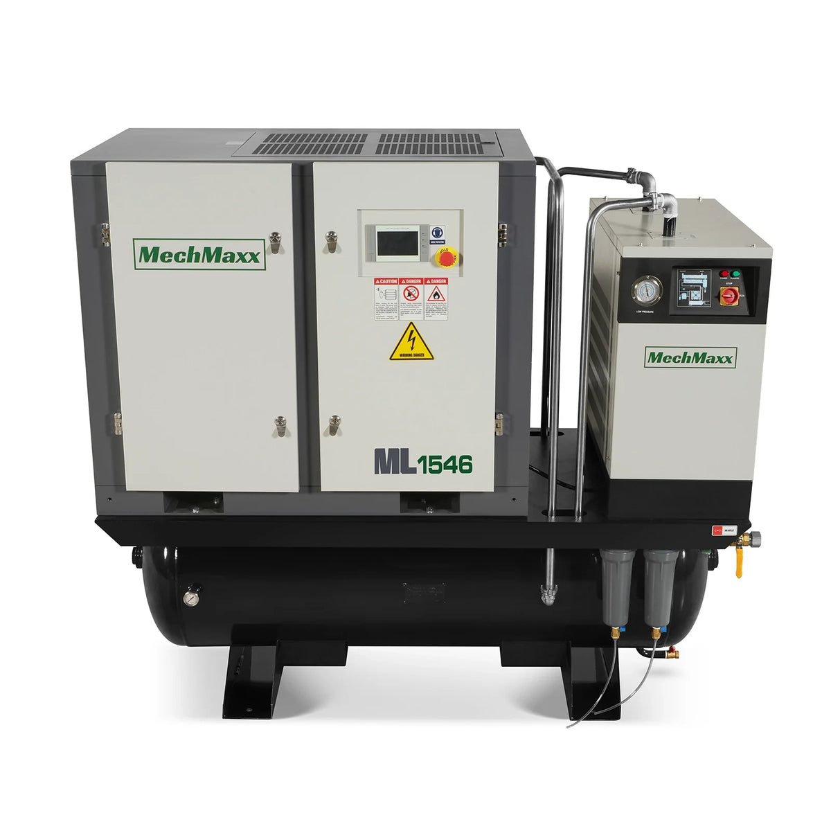 15HP Combined Rotary Screw Air Compressor with Dryer & 105-Gal ASME Tank | 45 CFM, 116 PSI, 460V 3-Phase - Ind - view 18