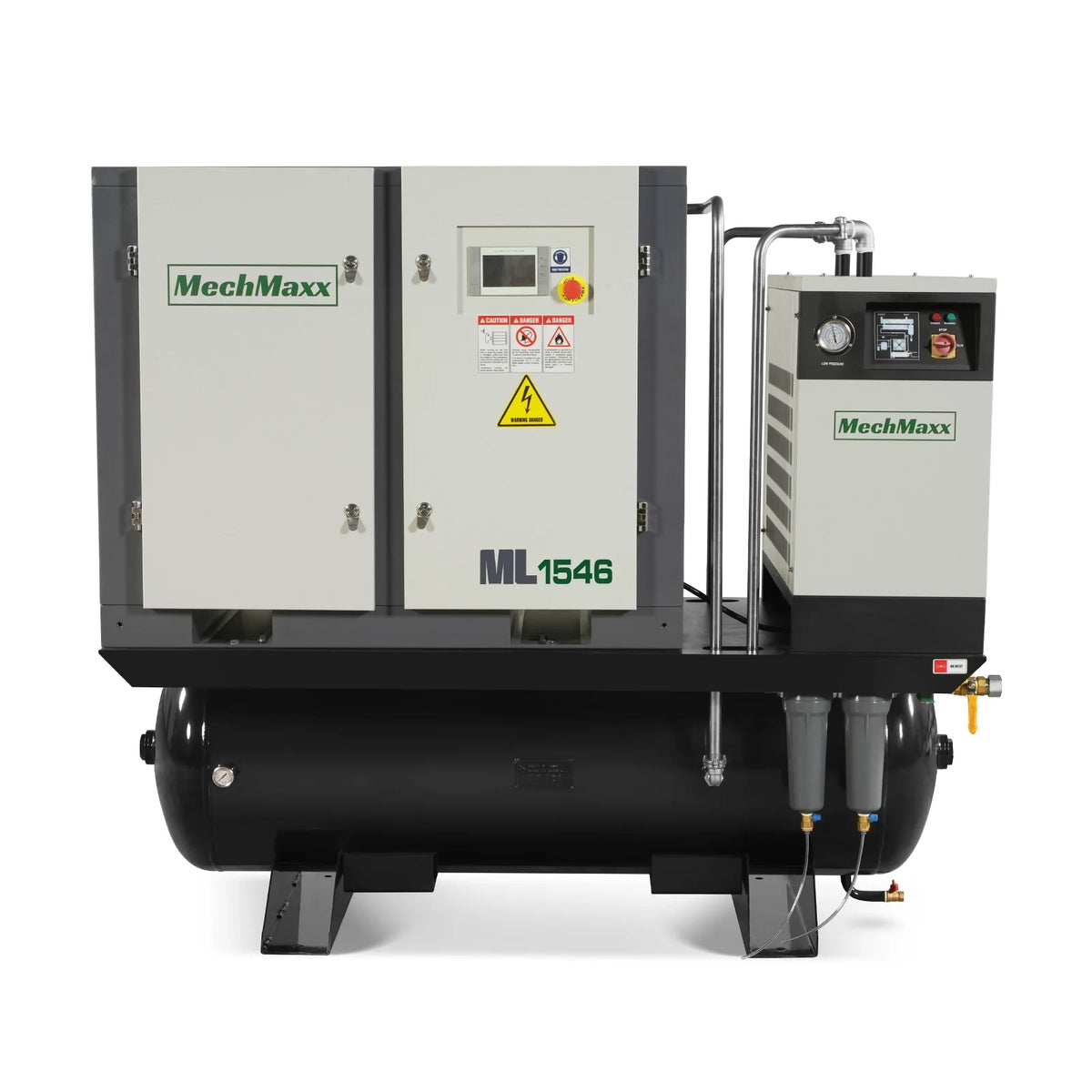 15HP Combined Rotary Screw Air Compressor with Dryer & 105-Gal ASME Tank | 45 CFM, 116 PSI, 460V 3-Phase - Ind - view 19