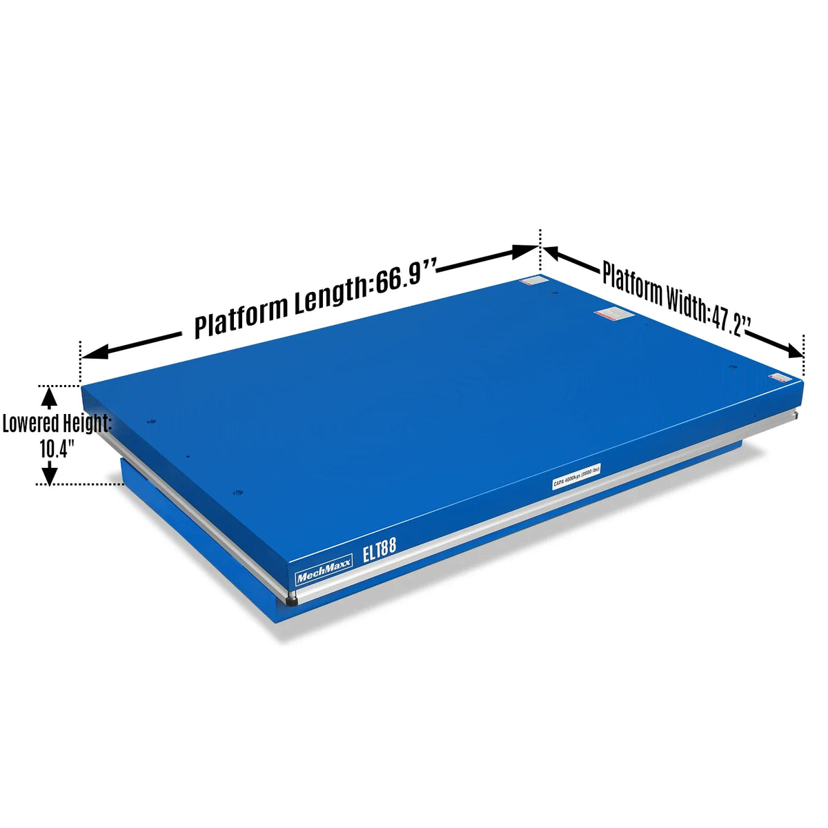 Wireless Remote Control Electric Hydraulic Lift Table, 8800lb Capacity, 66.9" x 47.2" Platform, 45.7" Lift Hei - view 3