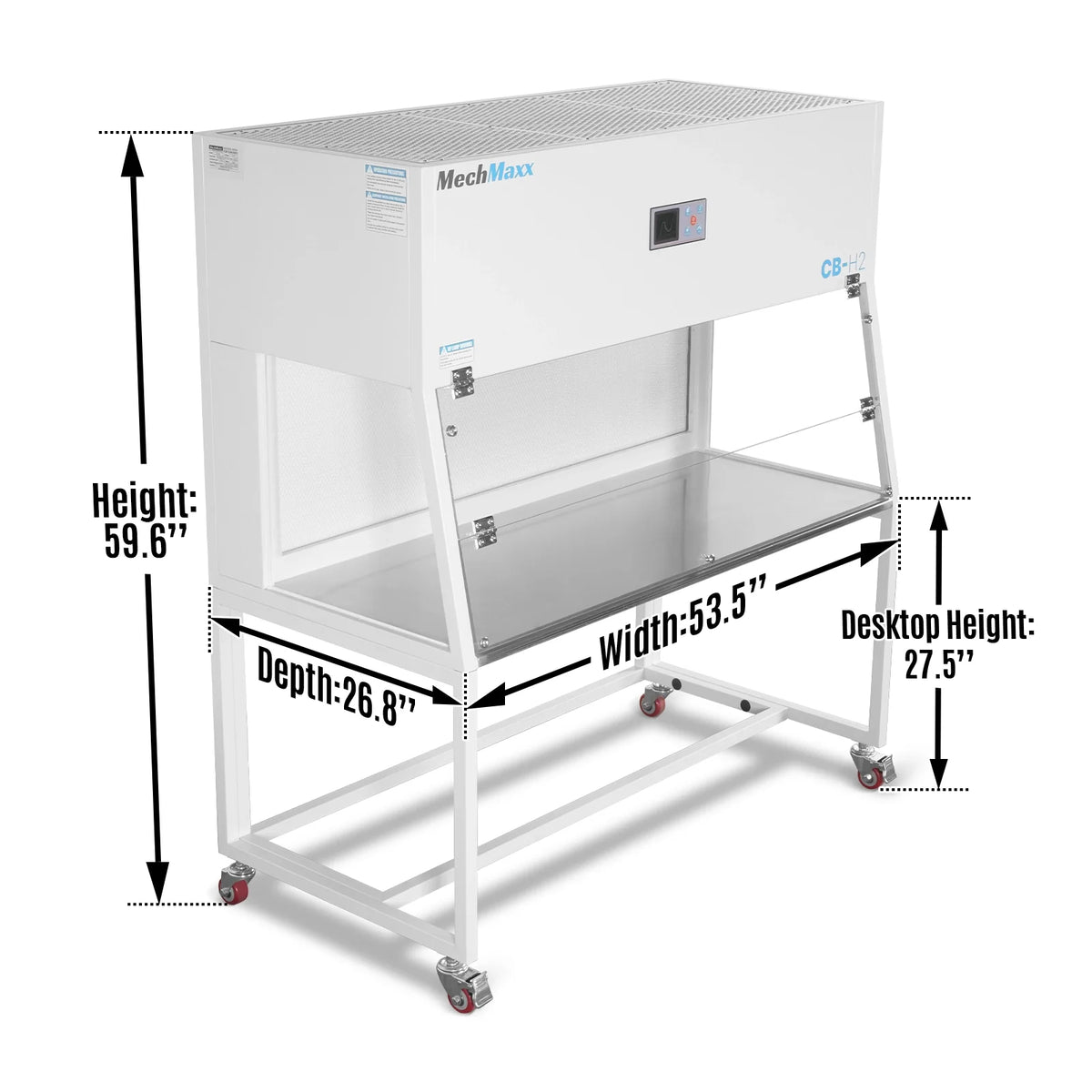 53.5" Wide CB-H2 Horizontal Laminar Flow Clean Bench with HEPA Filtration & UV Sterilization | ISO Class 5 - view 2