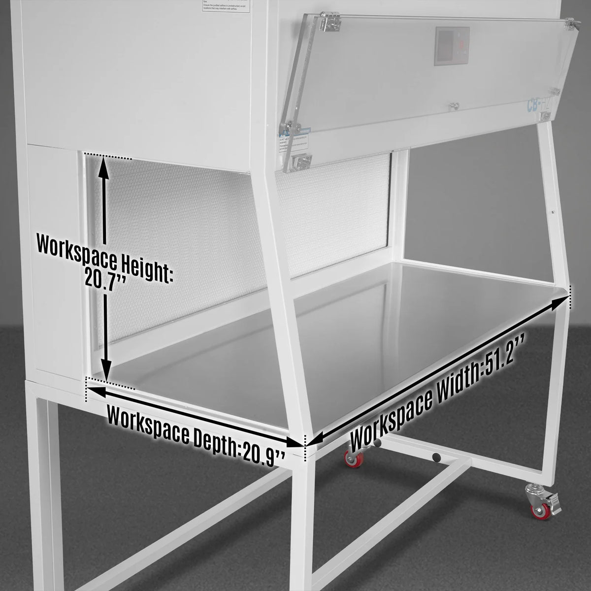 53.5" Wide CB-H2 Horizontal Laminar Flow Clean Bench with HEPA Filtration & UV Sterilization | ISO Class 5 - view 3