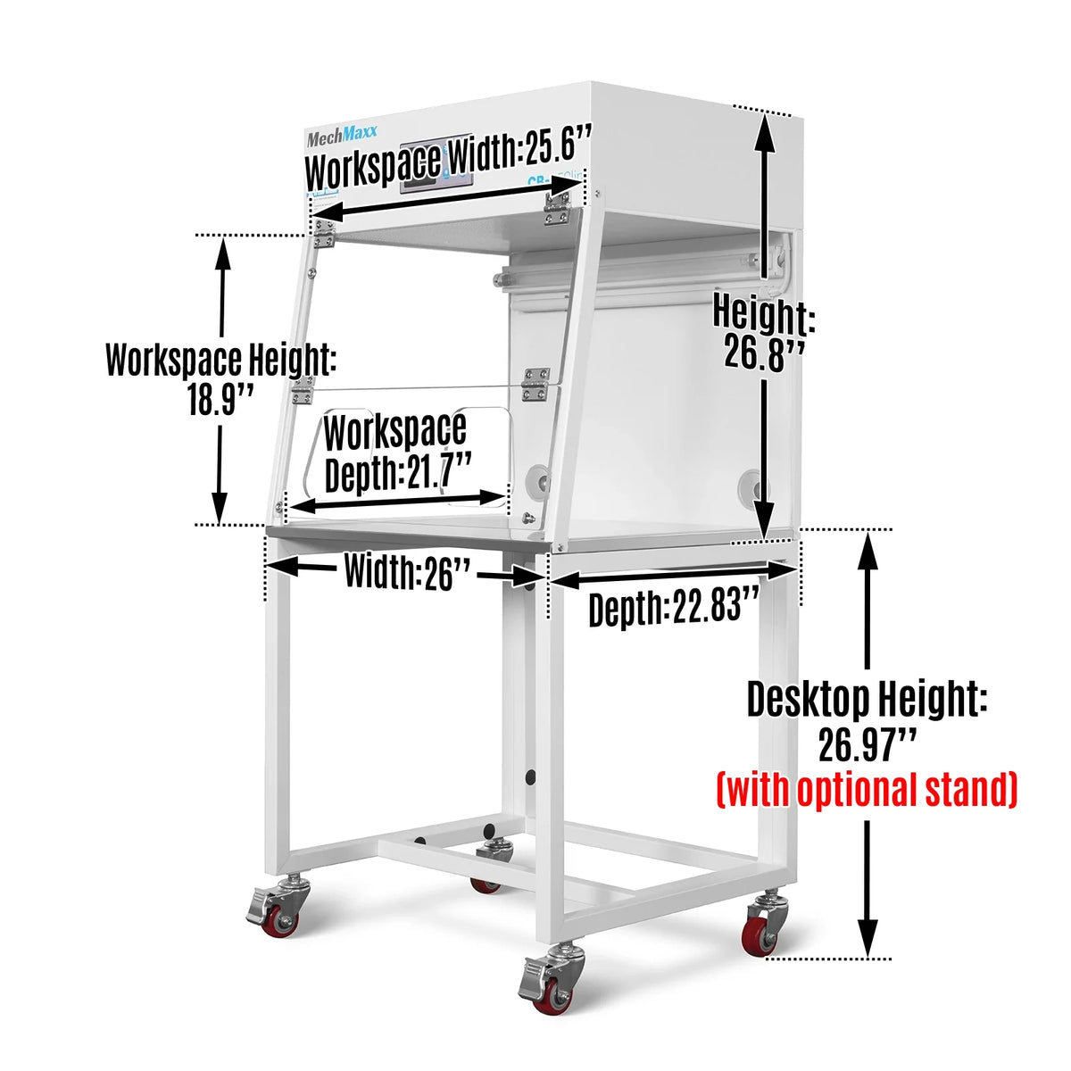 26" Wide CB-65Slim Desktop Vertical Laminar Flow Clean Bench with HEPA Filtration & UV Sterilization | ISO Cla - view 24