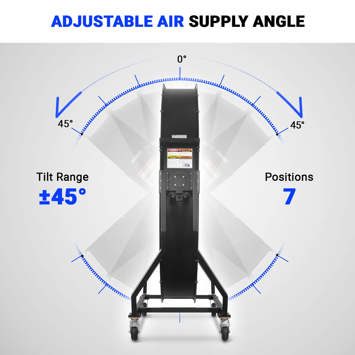 79 in Portable Industrial Fan with Variable High-Efficiency PMSM Motor, Tiltable Mobile High Volume Floor Fan, - view 4
