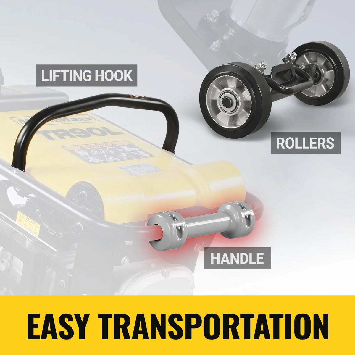 6.5 HP Tamping Rammer with Wheel Kit, 2700 lb Impact Force Jumping Jack Tamper Compactor for Soil, Gravel, Bac - view 8