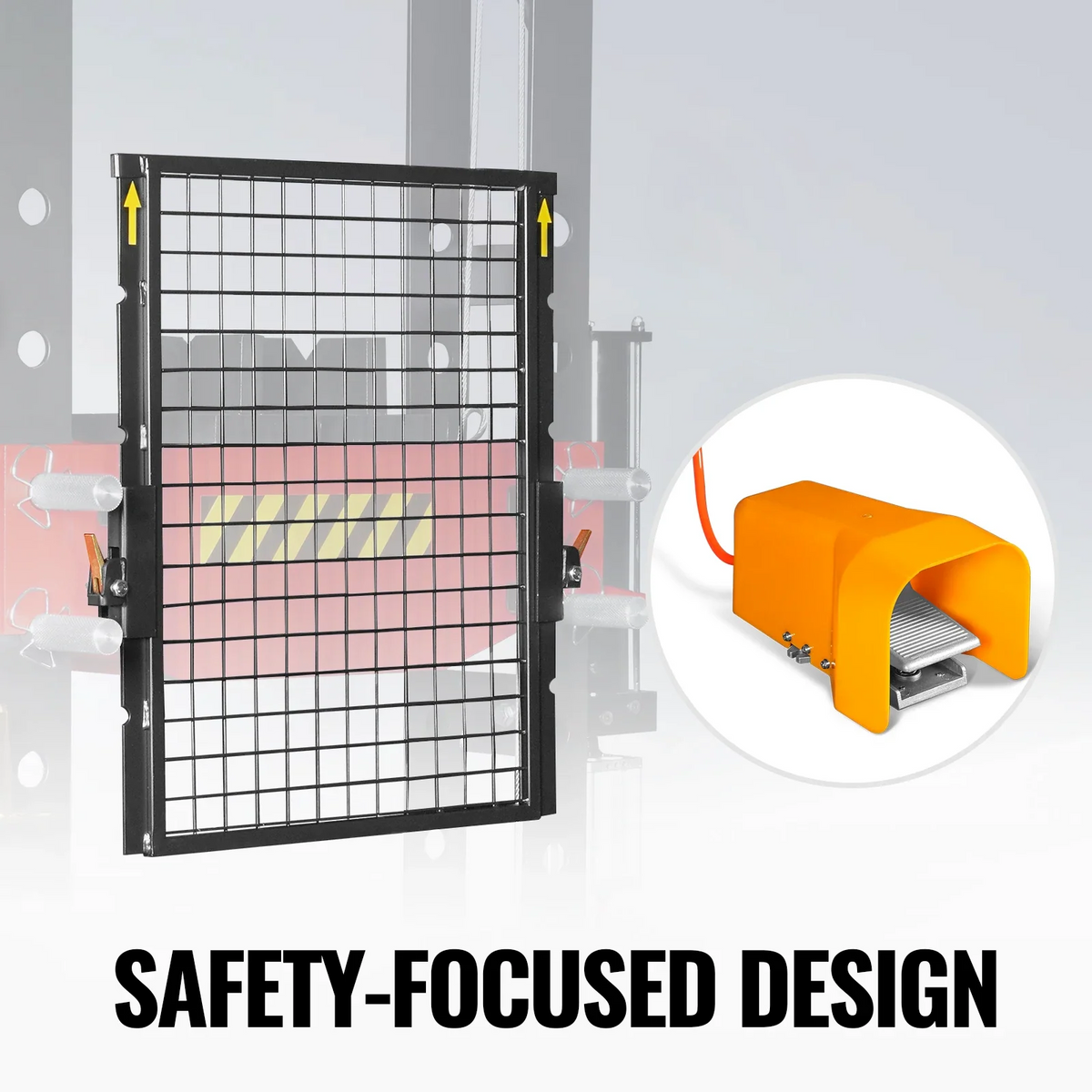 30 Ton H-Frame Air/Hydraulic Shop Press with Hand Winch & Press Pin Kit, Fully Welded Steel Frame, Safety Guar - view 6