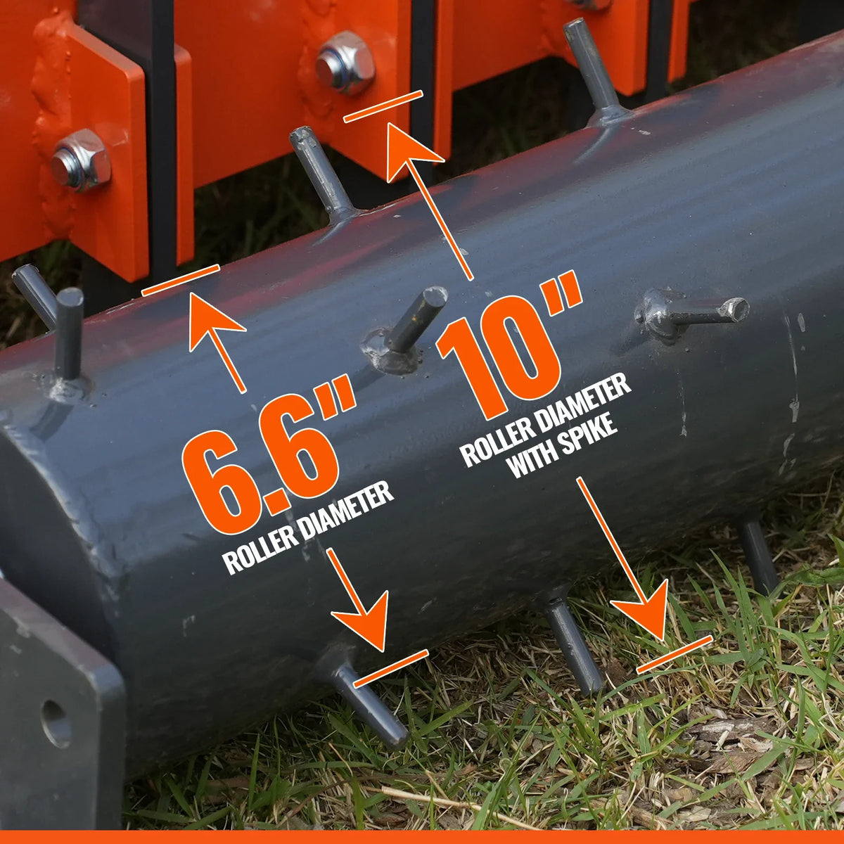 60" Heavy Duty Soil Pulverizer, Double Spiked Roller, 21 Shanks, Category 1 and 2, 3 Point Hitch Tractor Attac - view 6