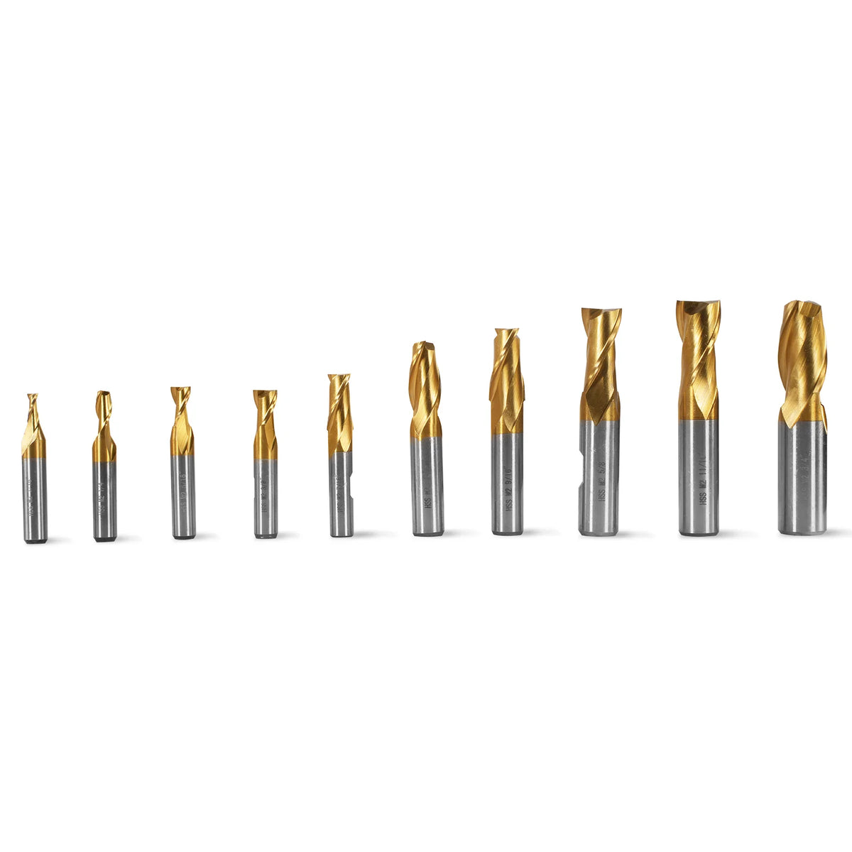 20Pcs HSS End Mills Set (SKU 500200, 500201, 500202, 500203, 500204, 500205)