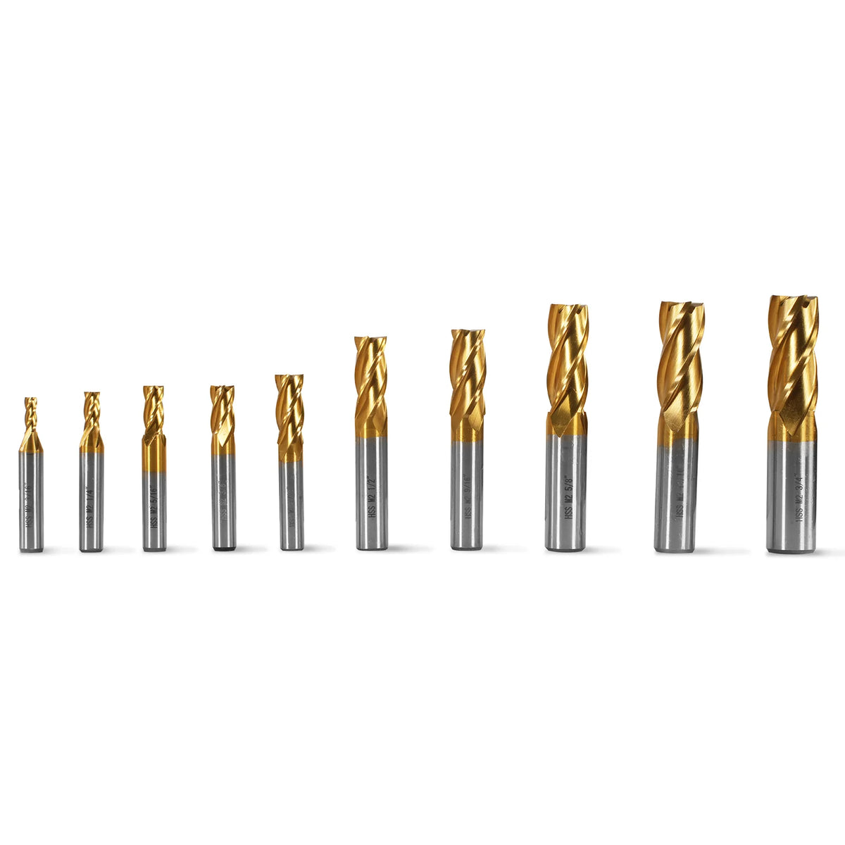 20Pcs HSS End Mills Set (SKU 500200, 500201, 500202, 500203, 500204, 500205) - view 2