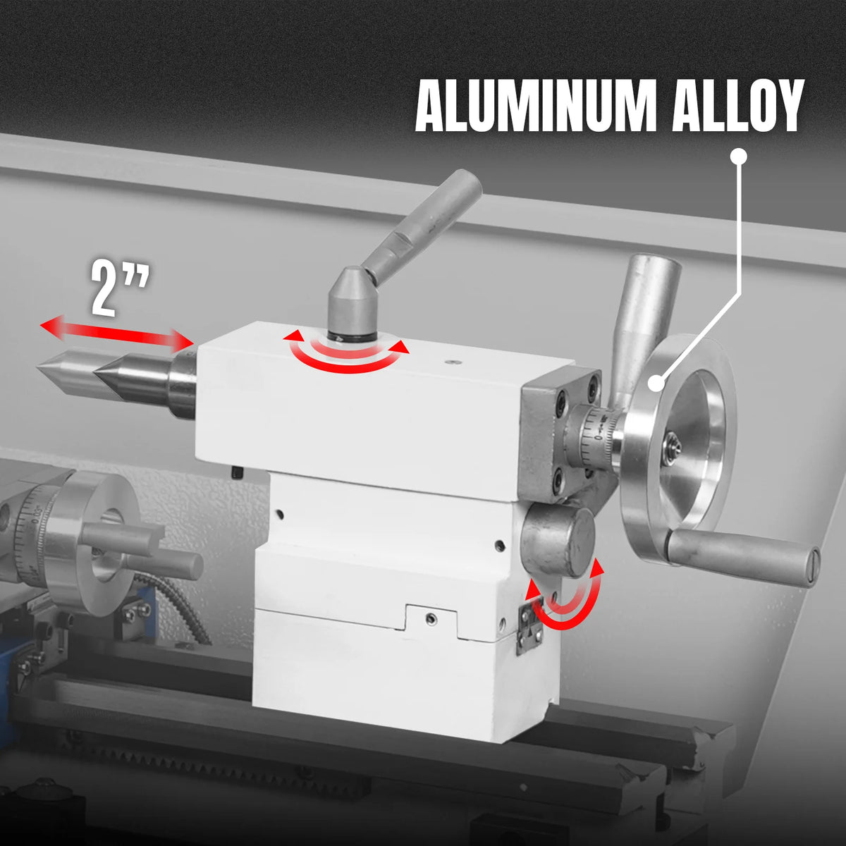 8 x 16 in Mini Metal Lathe, 1.5 in Spindle Bore, 1.5 HP Brushless Motor, 0-2500 RPM Variable Speed, Benchtop - view 6