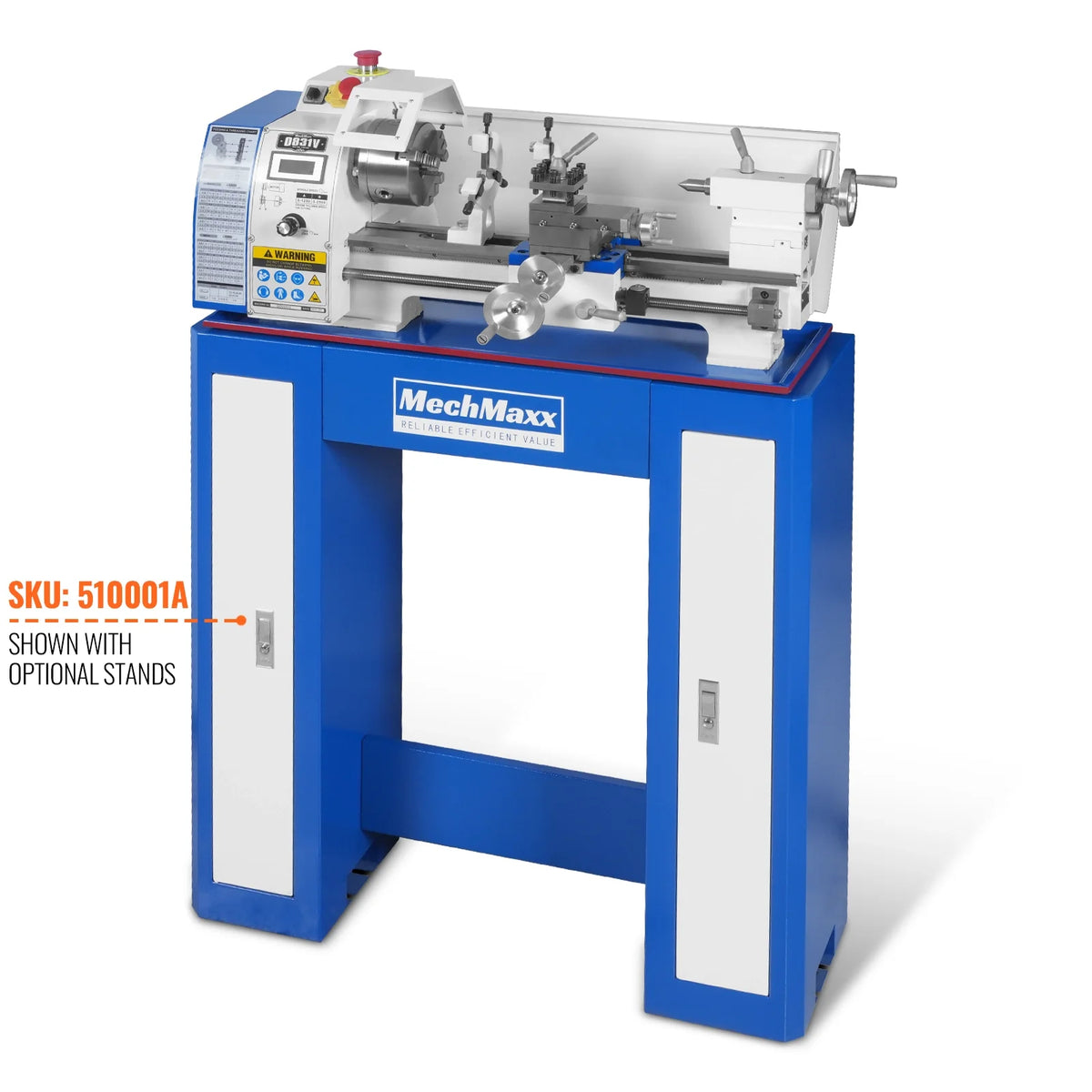 1.5 in Spindle Bore Metal Lathe, 8 x 16 in, 0-2500 RPM Variable Speed, Small Lathe without Stand, 0831V (3.0) - view 2