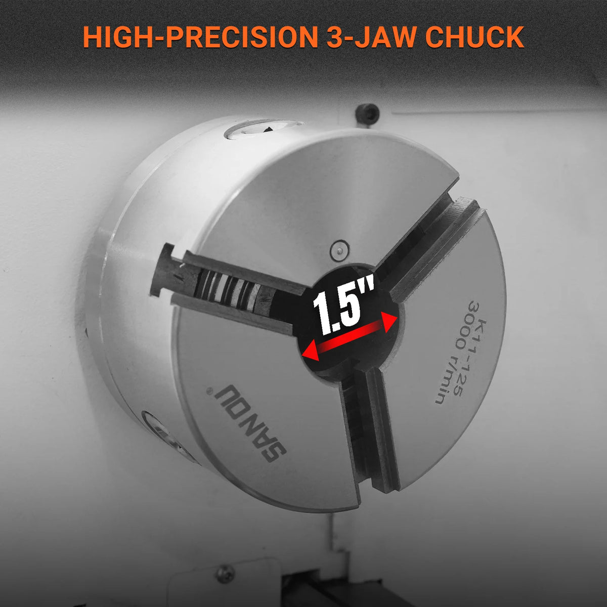 10 x 30 in Metal Lathe, 1.5 in Spindle Bore, Brushless Motor, 0-2000 RPM Variable Speed, Benchtop - view 3