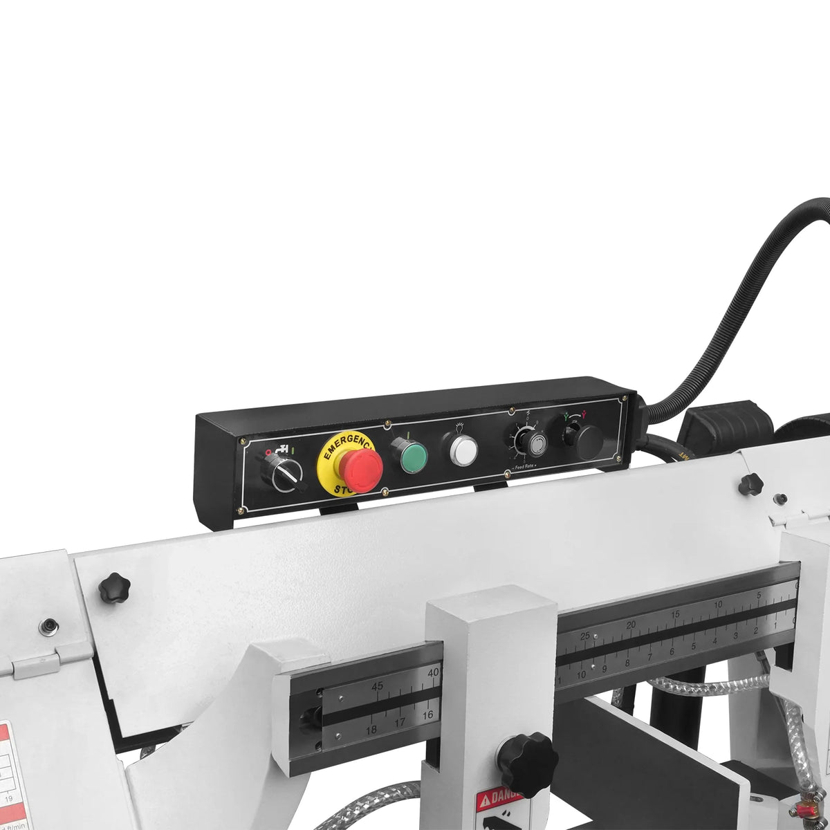 10 in Horizontal Metal Cutting Band Saw, 2 HP 1.5 kW, 4-Speed, 0-45 Degree Swivel, Hydraulic Downfeed, 230V, B - view 50