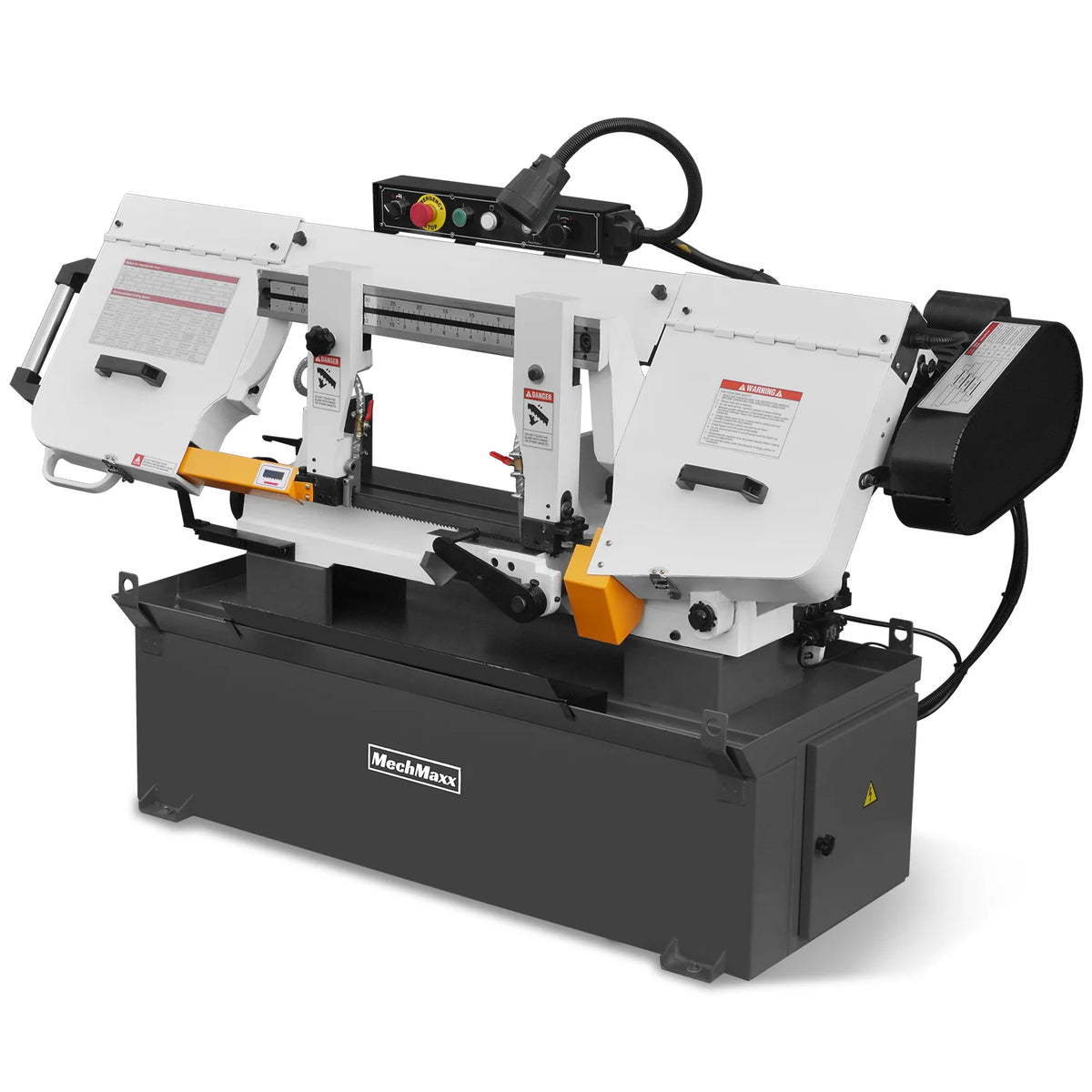 10 in Horizontal Metal Cutting Band Saw, 2 HP 1.5 kW, 4-Speed, 0-45 Degree Swivel, Hydraulic Downfeed, 230V, B
