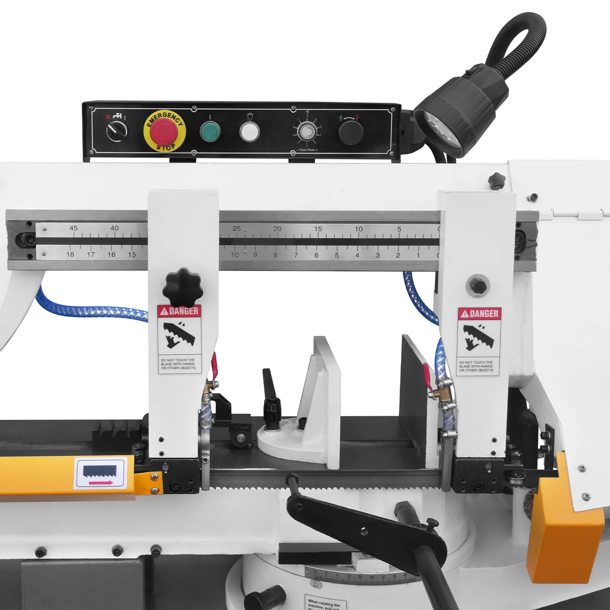 MechMaxx Metal Cutting Band Saw, 10 in Horizontal, 2 HP 220V, 0-45 Degree Mitering, Hydraulic Down Feed, Coola - view 53