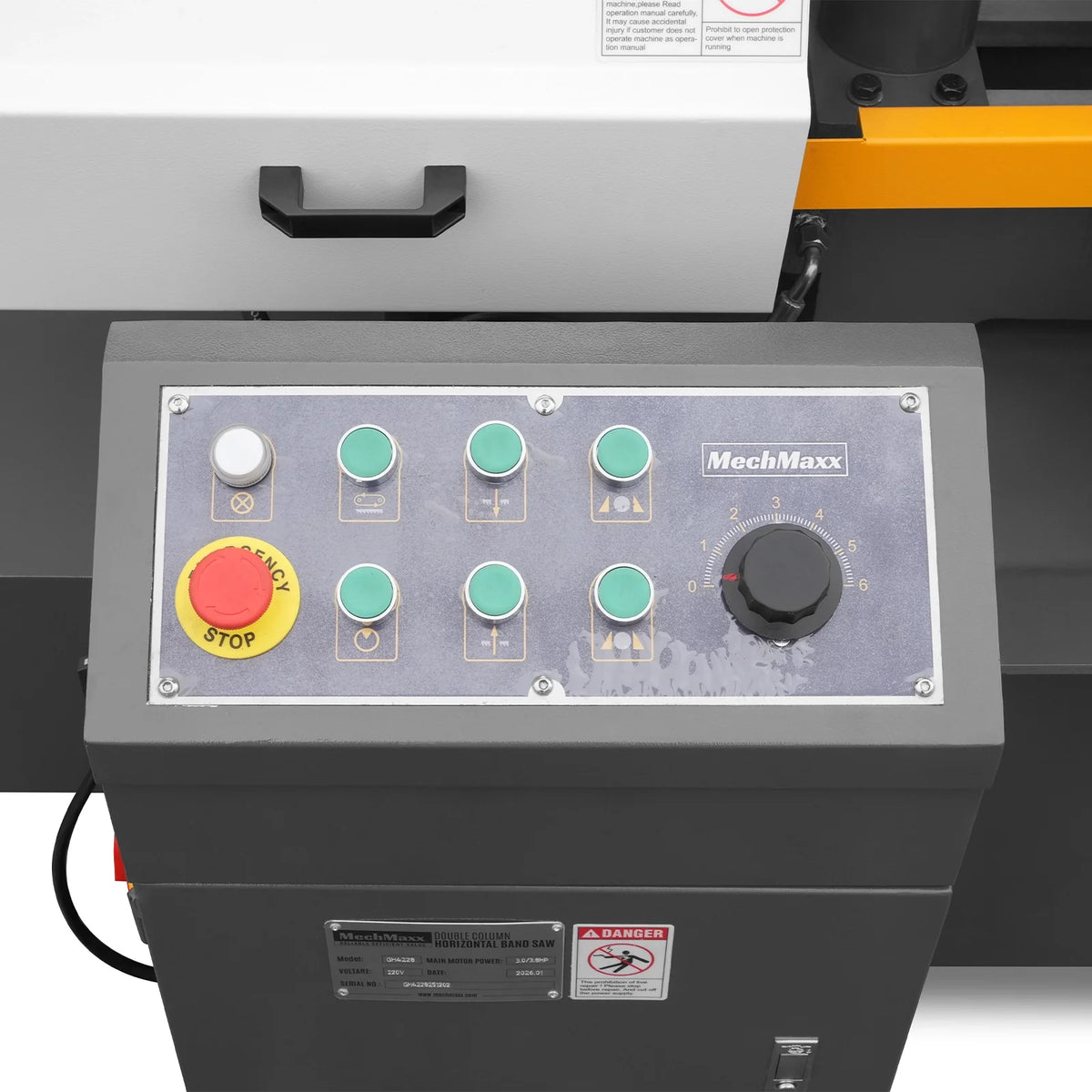 11" Double Column Horizontal Metal Cutting Band Saw, 2-Speed, Hydraulic Feed, 2.8kW Industrial Saw GH4228 - view 11