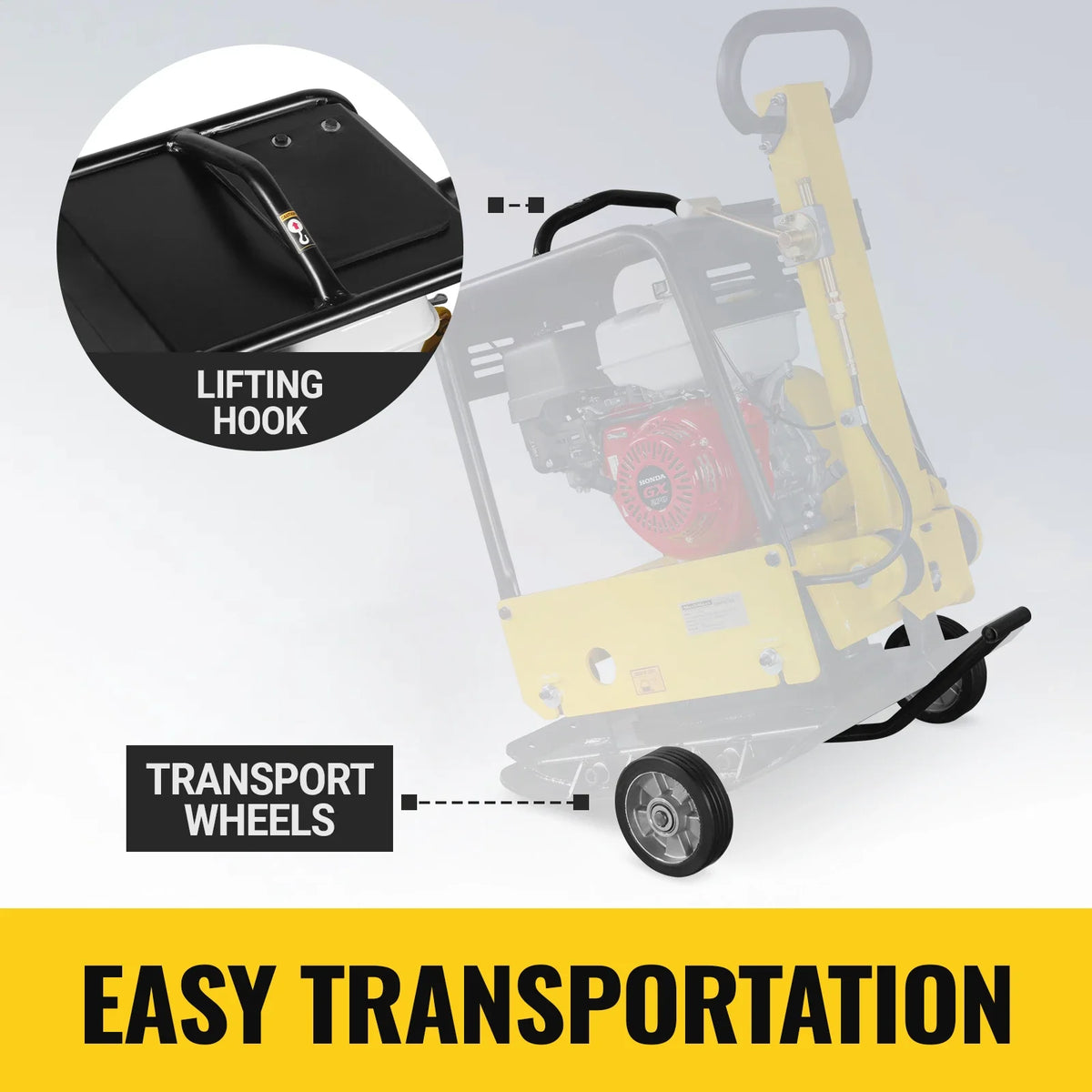 Honda GX270 Reversible Plate Compactor with Wheel Kit and Extension Plates, 6750 lb Centrifugal Force, PC180H - view 9