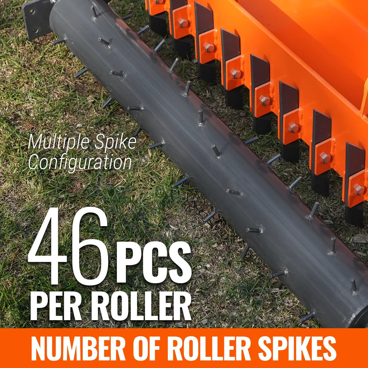 60" Heavy Duty Soil Pulverizer, Single Spiked Roller, 21 Shanks, Category 1 and 2, 3 Point Hitch Tractor Attac - view 5