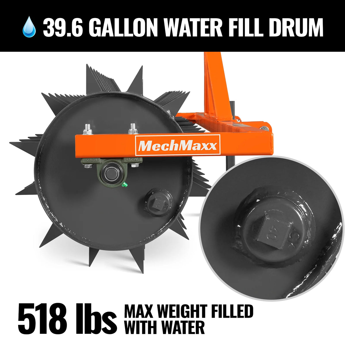 60" Drum Spike Aerator Cat. 1 3-Point Hitch Tractor Attachment, DSA60 - view 4