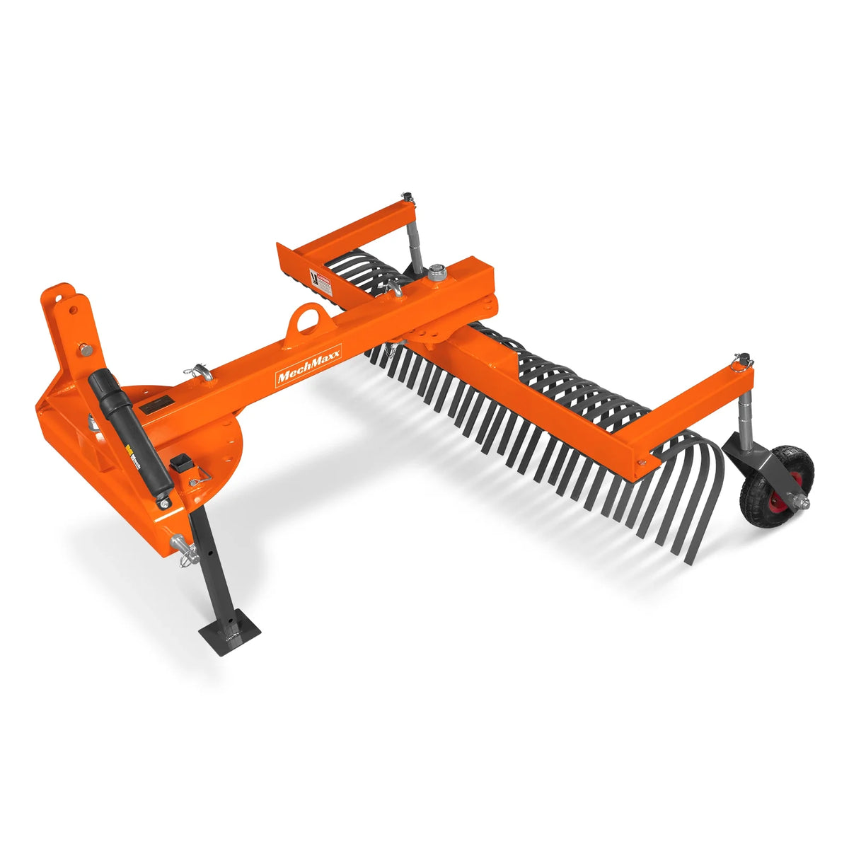 60" Offset Landscape Rake with Bolt-on Wheels & 30 Tines 3 Point Hitch Tractor Attachment, LRA60W - view 10