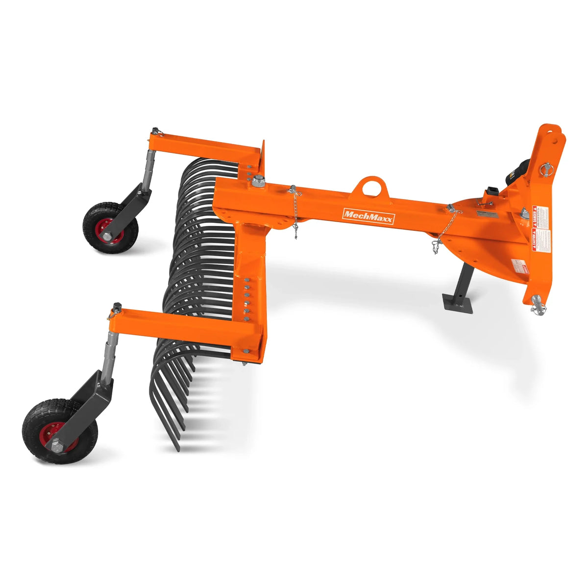 60" Offset Landscape Rake with Bolt-on Wheels & 30 Tines 3 Point Hitch Tractor Attachment, LRA60W - view 7
