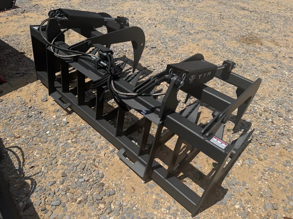 72" Dual Cylinder Root Grapple, Skid Steer Style Quick Attach