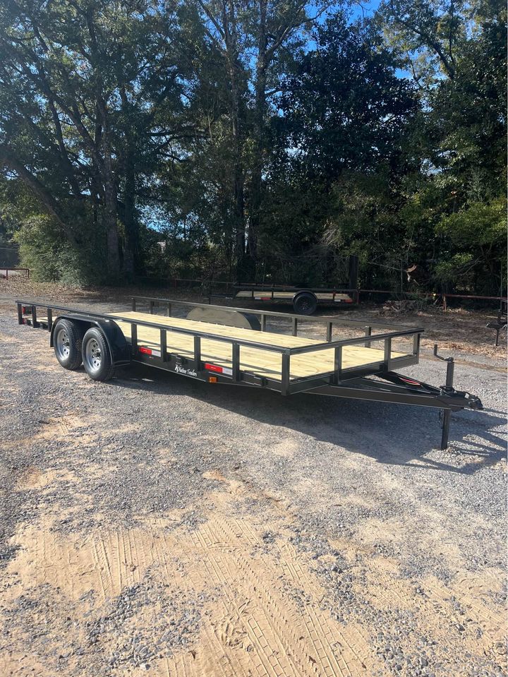 83 x 20 Tube Top Tandem Utility Trailer with 5 FT Slide-In Ramps