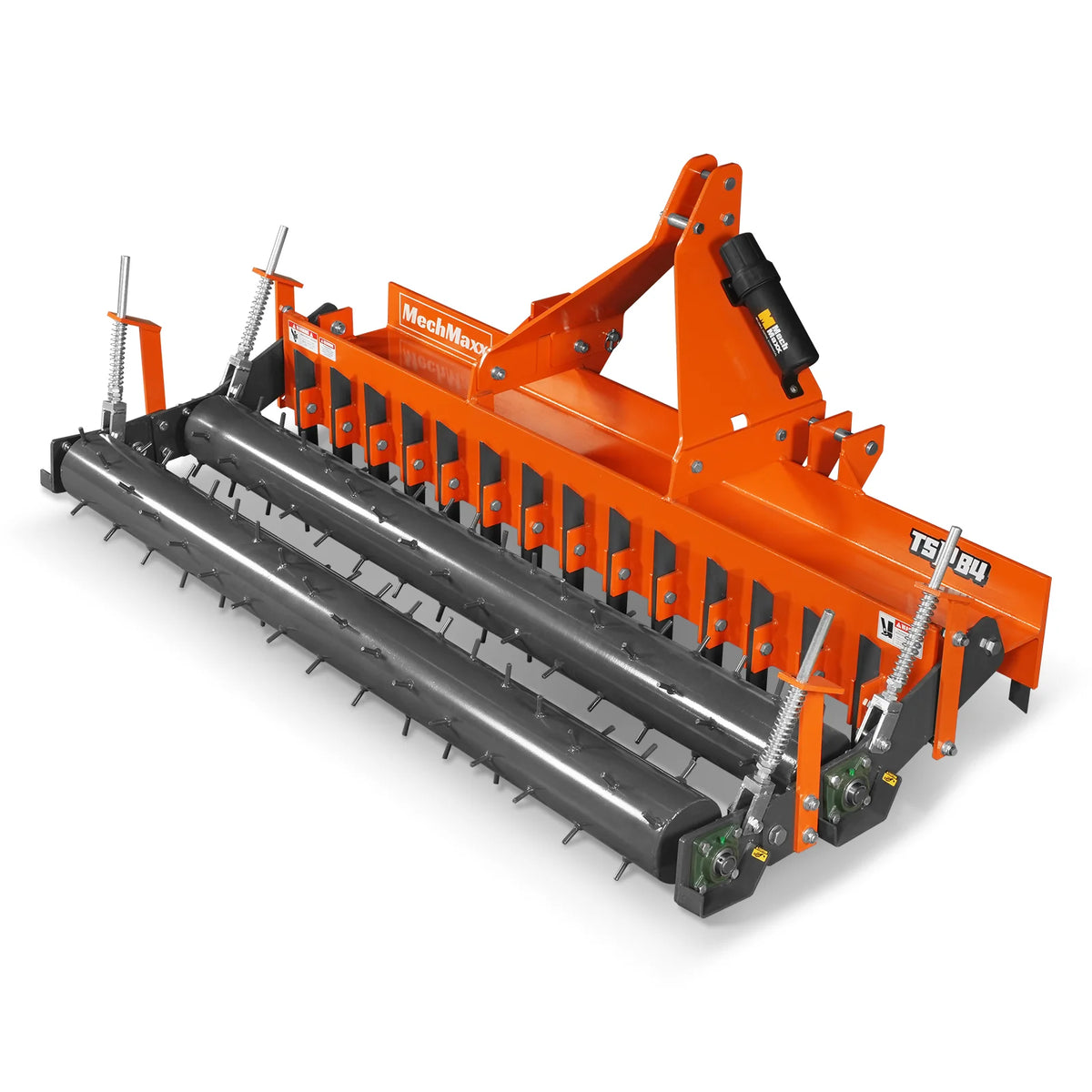 84" Heavy Duty Soil Pulverizer, Double Spiked Roller, 29 Shanks, Category 1 and 2, 3 Point Hitch Tractor Attac