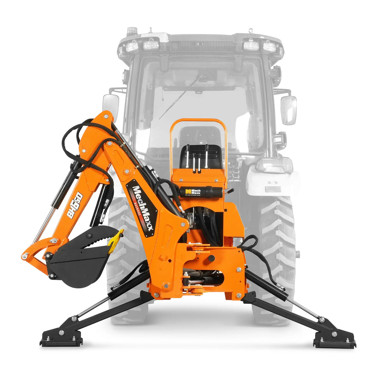 7' Tractor Backhoe Attachment, Hydraulic Thumb, 12" Bucket, ISO/SAE Controls, Cat. 1, 15-50 HP, BH660H