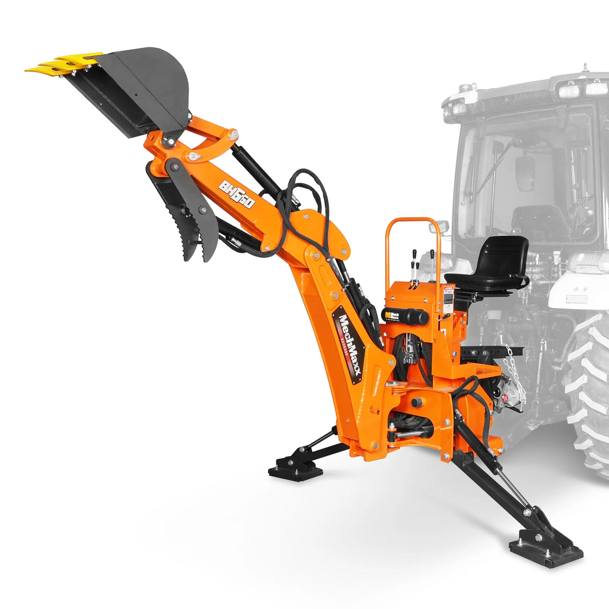 7' Tractor Backhoe Attachment, Hydraulic Thumb, 12" Bucket, ISO/SAE Controls, Cat. 1, 15-50 HP, BH660H - view 22