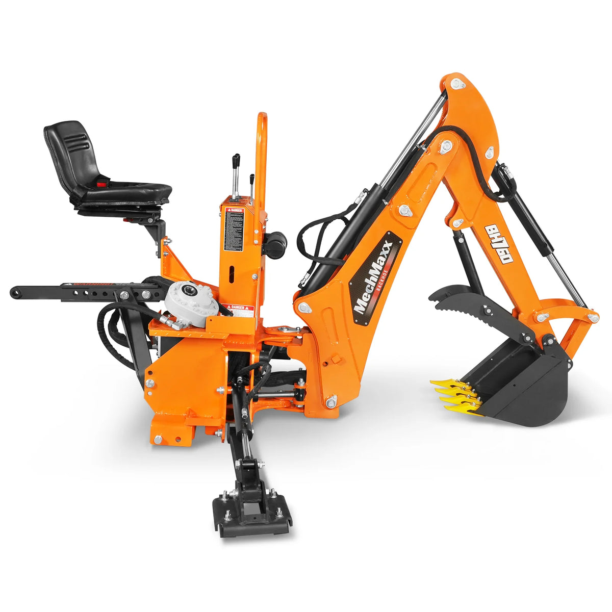 8' Tractor Backhoe Attachment, Mechanical Thumb, 15" Bucket, ISO/SAE Controls, Cat. 1 & 2, 20-100 HP, BH760M - view 30