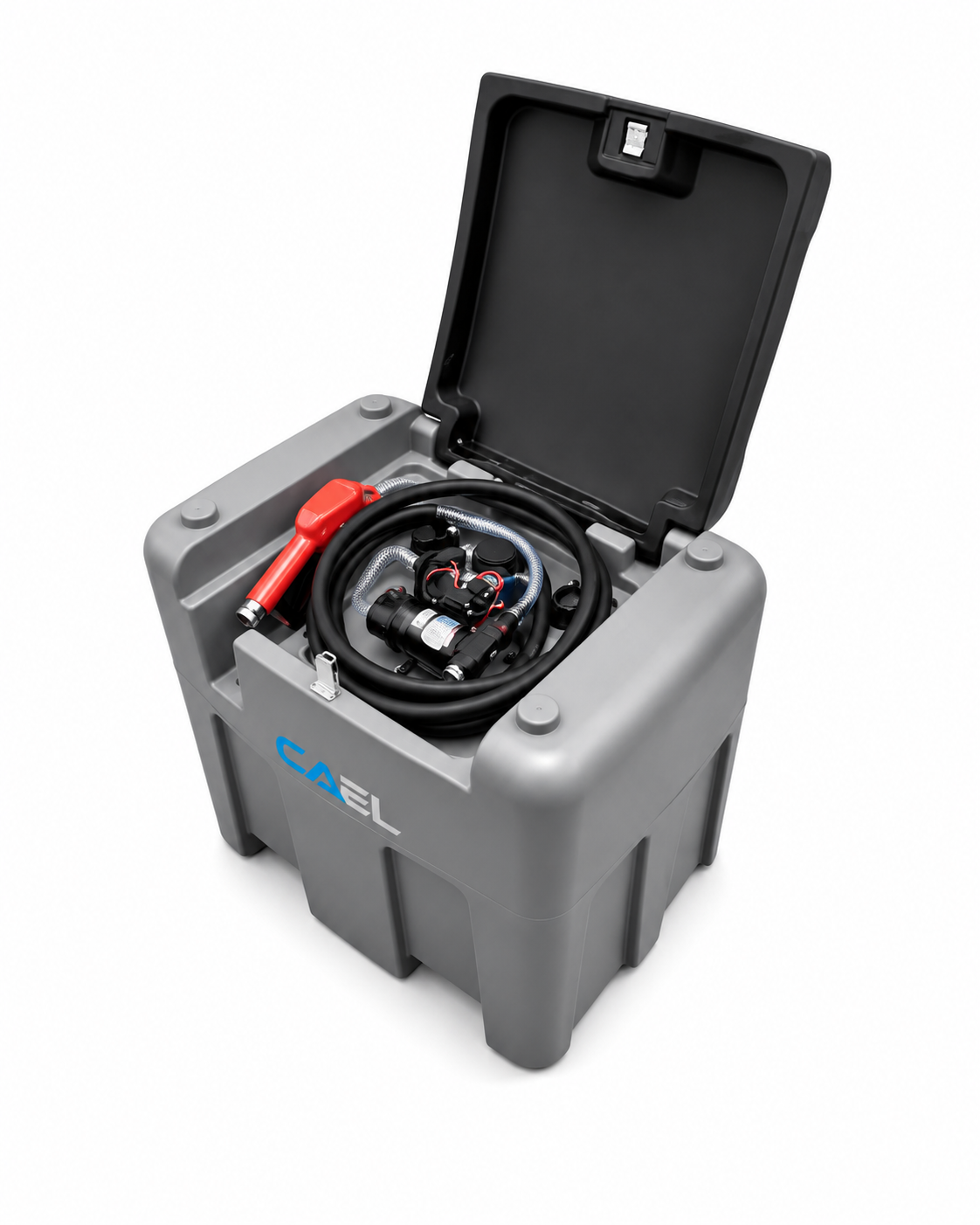 Cuve gasoil portable CAEL DD210E de 210 L avec pompe DC – modèle compact 830 mm