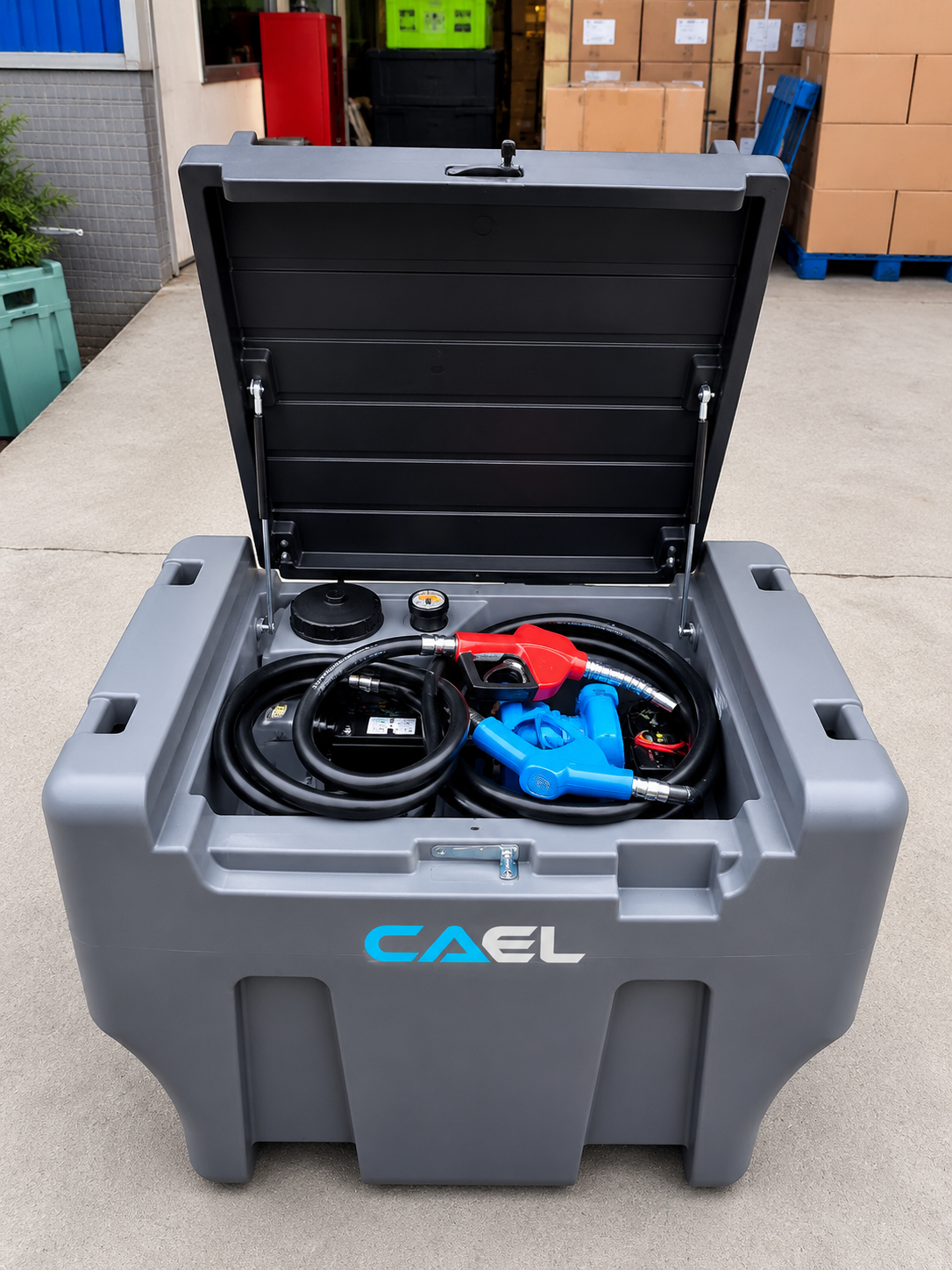 Cuve gasoil CAEL avec pompe 12V et couvercle – 330 L gasoil + 50 L AdBlue