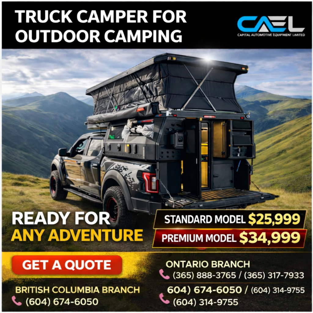 CAEL Camping-car relevable pour pick-up – carrosserie aluminium, levage manuel