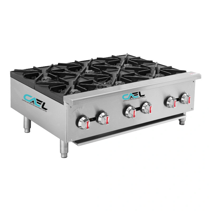 CAEL EHP-6S Cuisinière à gaz de comptoir pro – 6 feux, 150 000 BTU/hr
