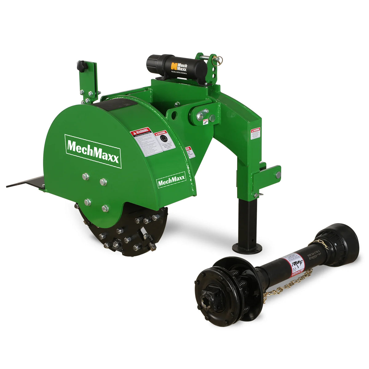 3-Point Hitch PTO Stump Grinder with 34 Carbide Teeth (PTO Shaft Included with Slip Clutch), for 15-45HP Tract