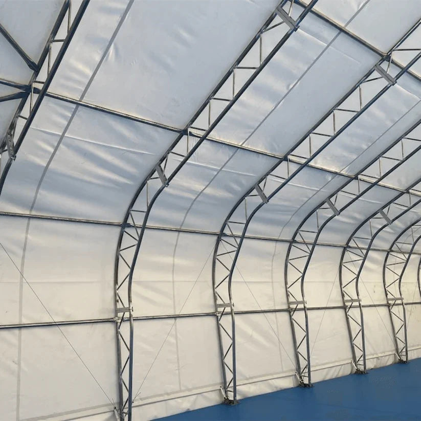 CAEL – Abri de stockage en PVC à double ferme, 70 x 150 ft, faîtage 28 ft