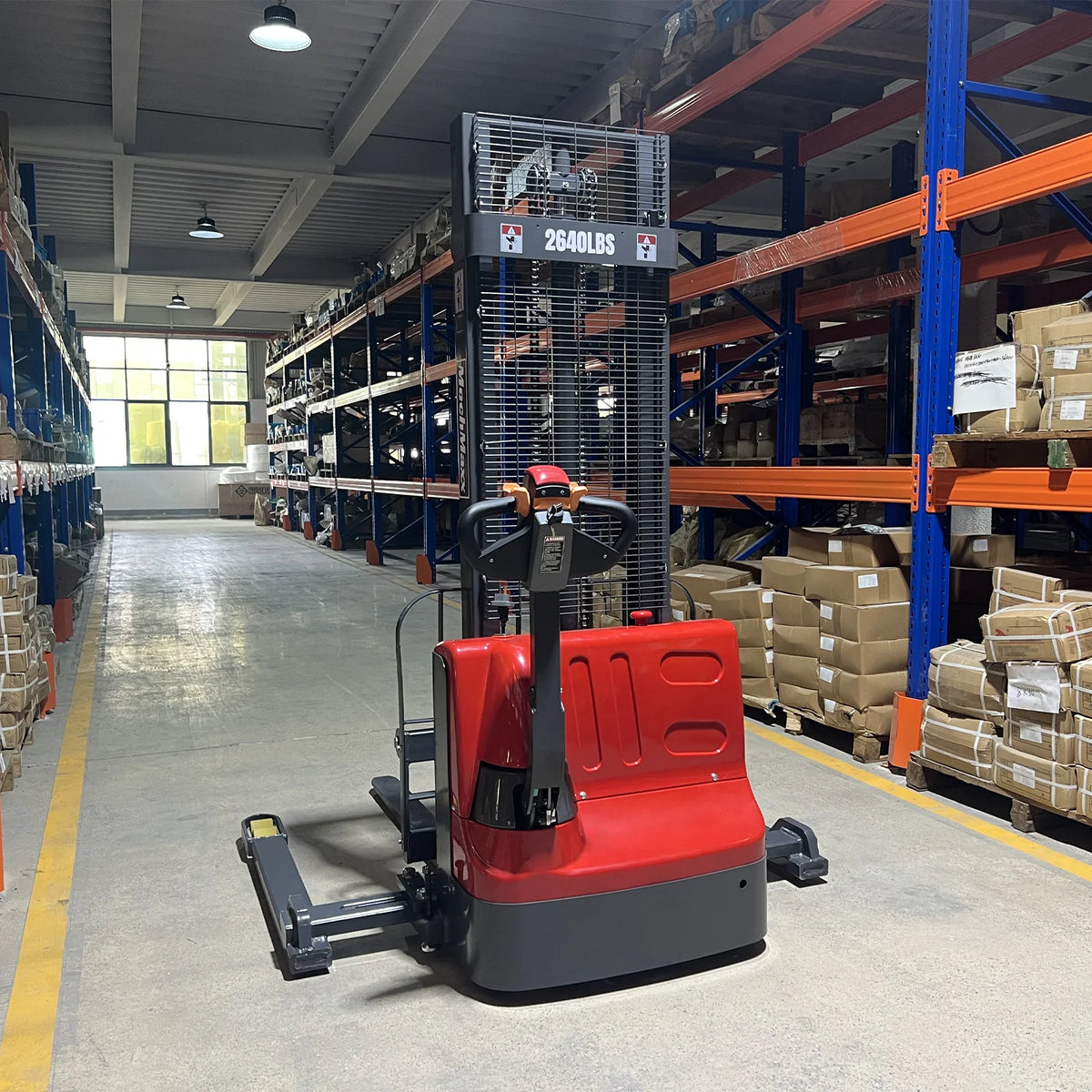 2640lbs Electric Straddle Stacker, 118" Lift, Adjustable Legs & Forks, F26-118SLA - view 4