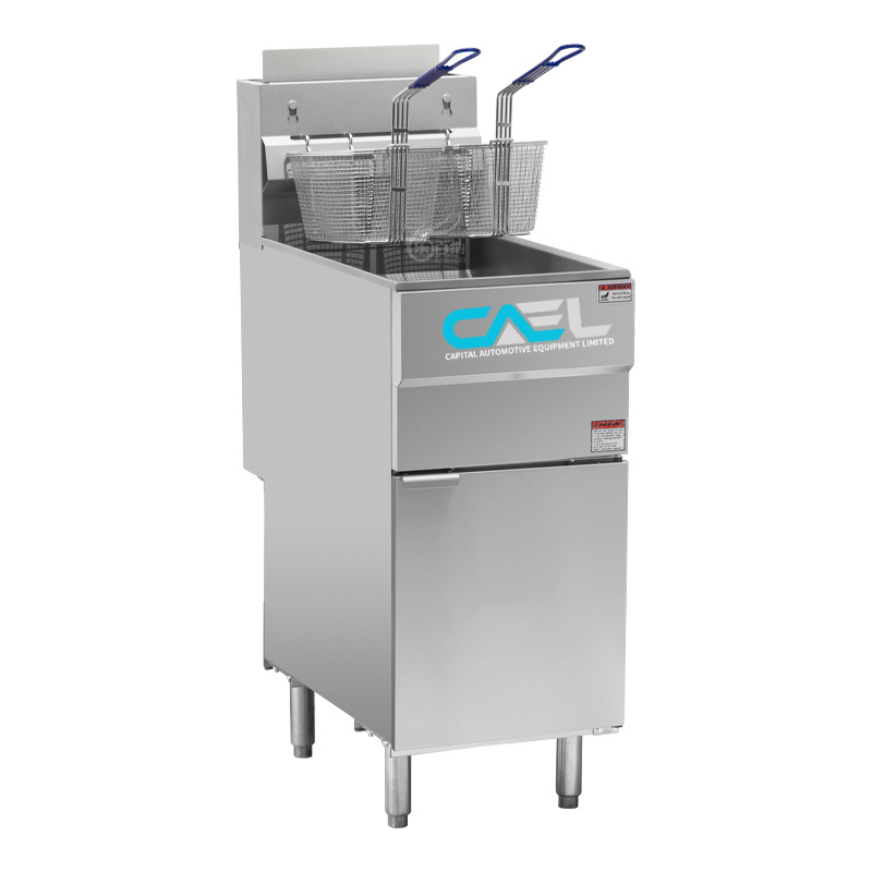CAEL GF120 Friteuse à gaz professionnelle – 4 brûleurs, 120 000 BTU/hr
