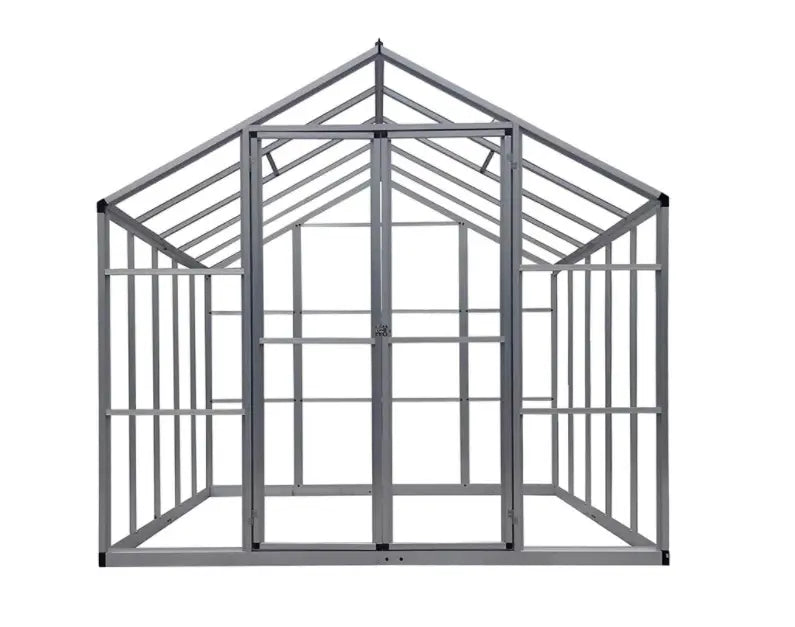 CAEL Polycarbonat-Gewächshaus 9,6 × 9,6 ft – Aluminiumrahmen