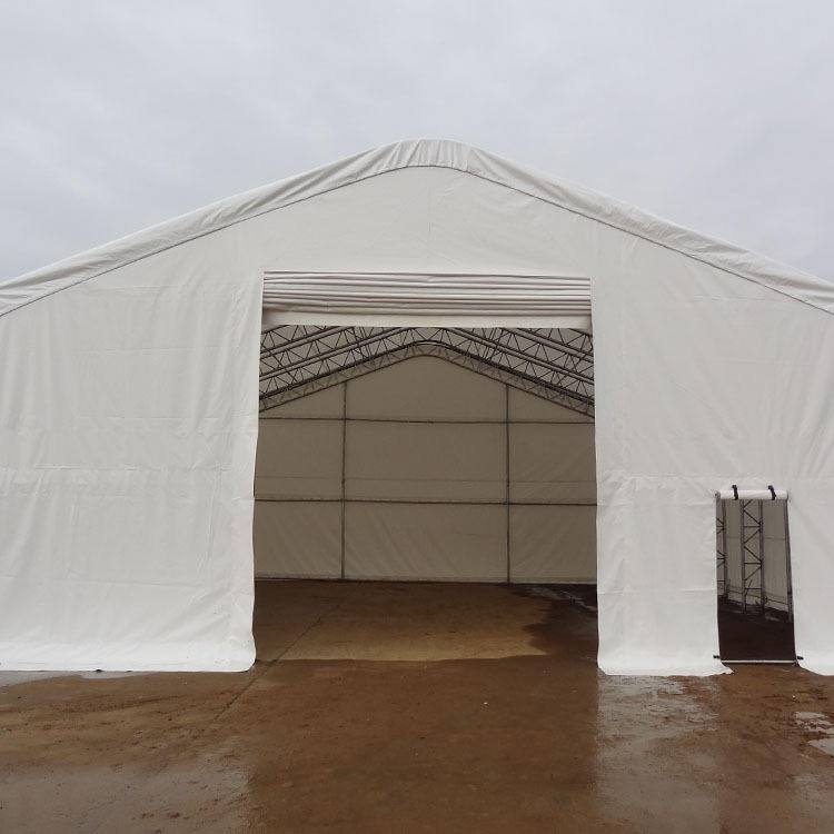 Lagerunterstand Spitzdach, Doppelbogen – 20 × 40 ft, 16 ft Firsthöhe