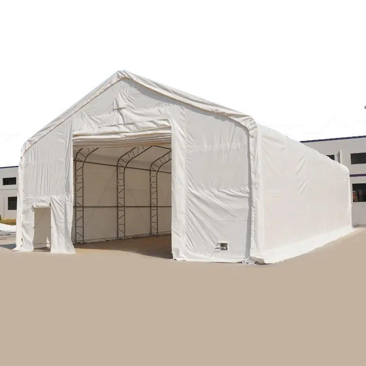 Lagerunterstand Spitzdach, Doppelbogen – 20 × 40 ft, 16 ft Firsthöhe